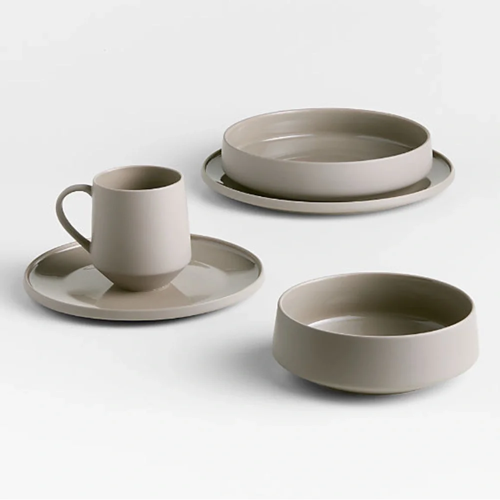 New! Crate&Barrel Porcelain Salad Plate in Taupe